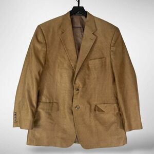 Chaps Mens Tan Houndstooth Sport Coat Blazer Size 44R Vintage